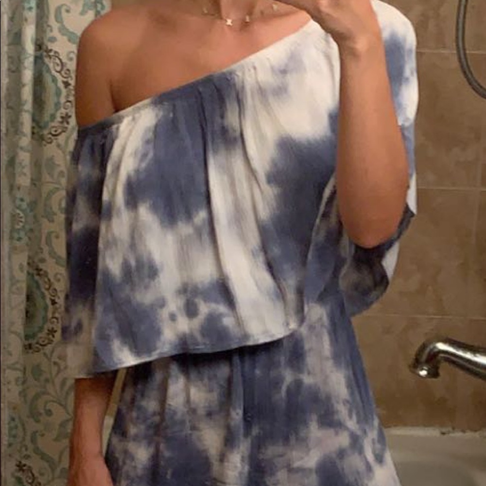 SALE tie dye off the shoulder romper - Picture 11 of 11